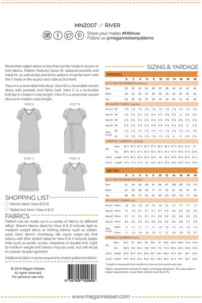 River Dress & Top SEWING PATTERN by Megan Nielsen