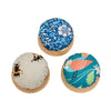 Fabric Pincushions with Wood Base - Bee, Bird, Floral Woodblock (Assorted Styles)