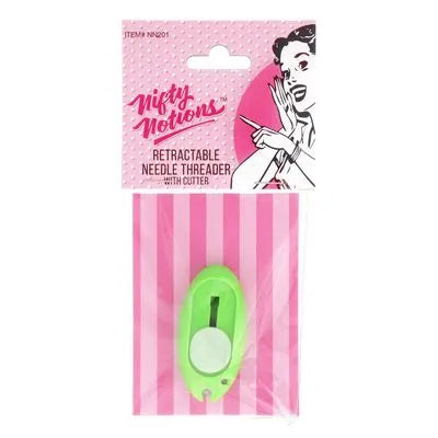Nifty Notions retractable needle threader with cutter