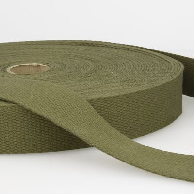100% Cotton Webbing, 1.75" in Olive