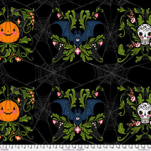 Pretty Creepy - Black  || Pretty Creepy by Cori Dantini -- Free Spirit Fabrics