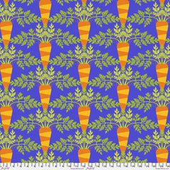 Carrot - Blue || Vegetable Patch by Jane Sassman -- Free Spirit Fabrics