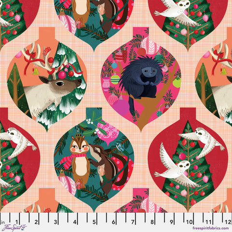 Animal Ornaments - Multi || Woodland Holiday -- Daughter Earth/Katy Tanis -- Free Spirit Fabrics