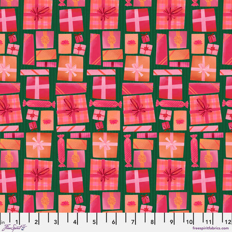 Pile of Presents - Multi|| Woodland Holiday -- Daughter Earth/Katy Tanis -- Free Spirit Fabrics