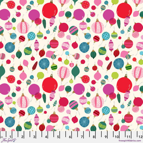 Vintage Ornaments - Ivory || Woodland Holiday -- Daughter Earth/Katy Tanis -- Free Spirit Fabrics