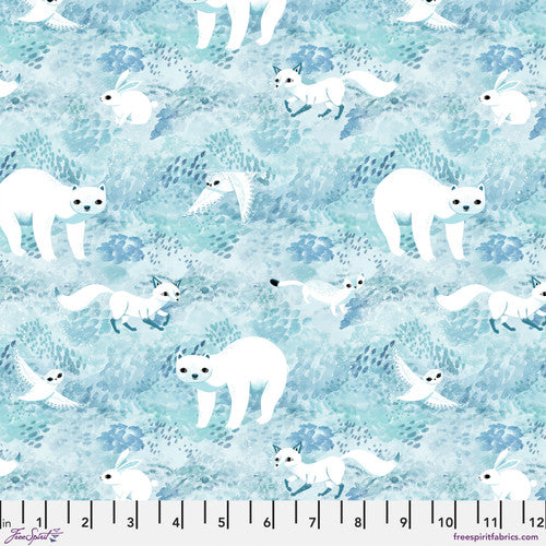 Snowy Creatures - Ice   || Woodland Holiday -- Daughter Earth/Katy Tanis -- Free Spirit Fabrics