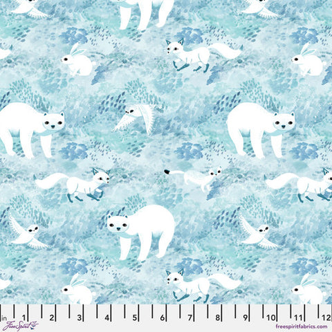 Snowy Creatures - Ice   || Woodland Holiday -- Daughter Earth/Katy Tanis -- Free Spirit Fabrics