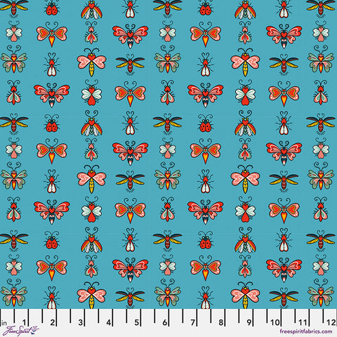Love Bugs - Teal -- Free Spirit Fabrics