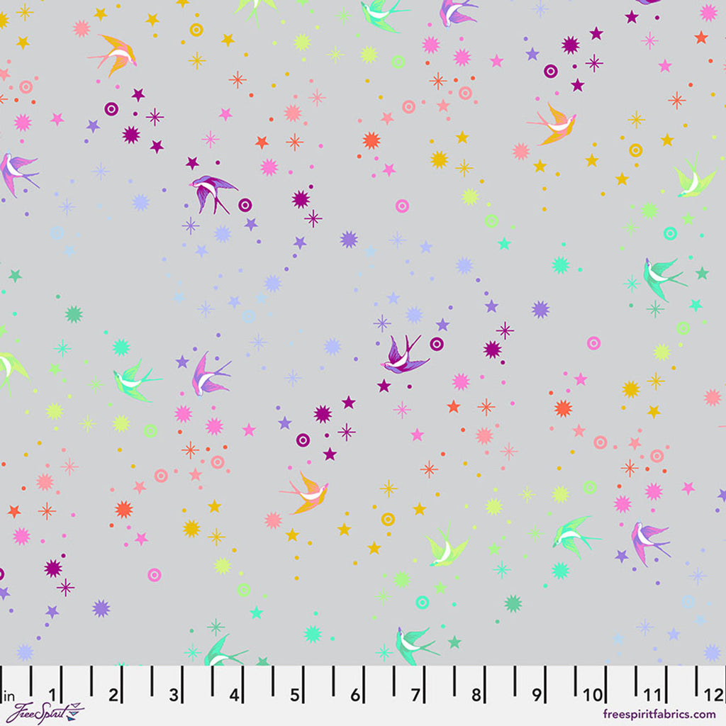 Fairy Dust - Fog  || True Colors Graywork by Tula Pink -- Free Spirit Fabrics