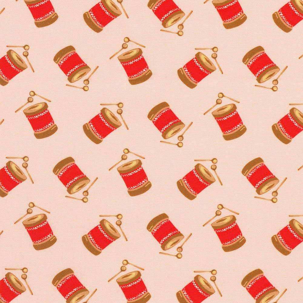 Drums in PINK by Sewing Down South from Holiday Nutcracker Collection -- Robert Kaufman