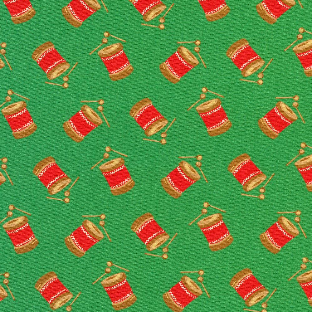 Drums in HOLLY by Sewing Down South from Holiday Nutcracker Collection -- Robert Kaufman
