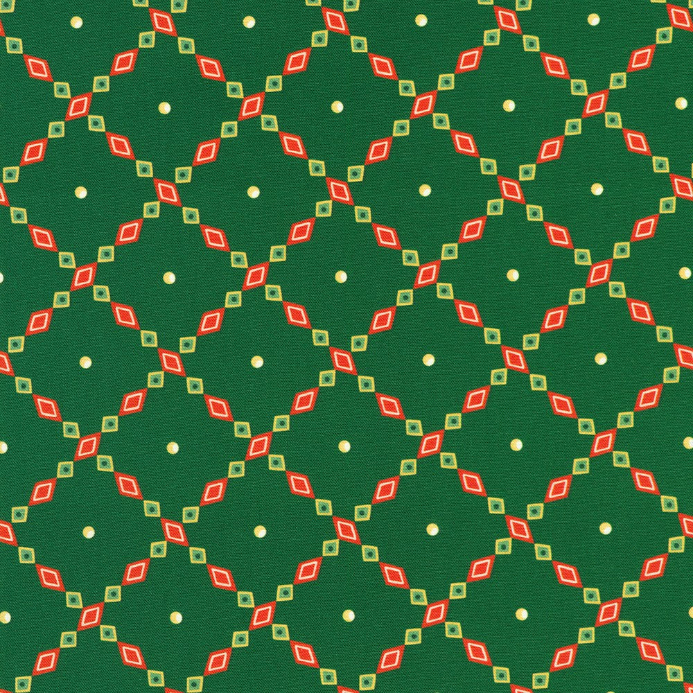 Diamonds in EVERGREEN by Sewing Down South from Holiday Nutcracker Collection -- Robert Kaufman