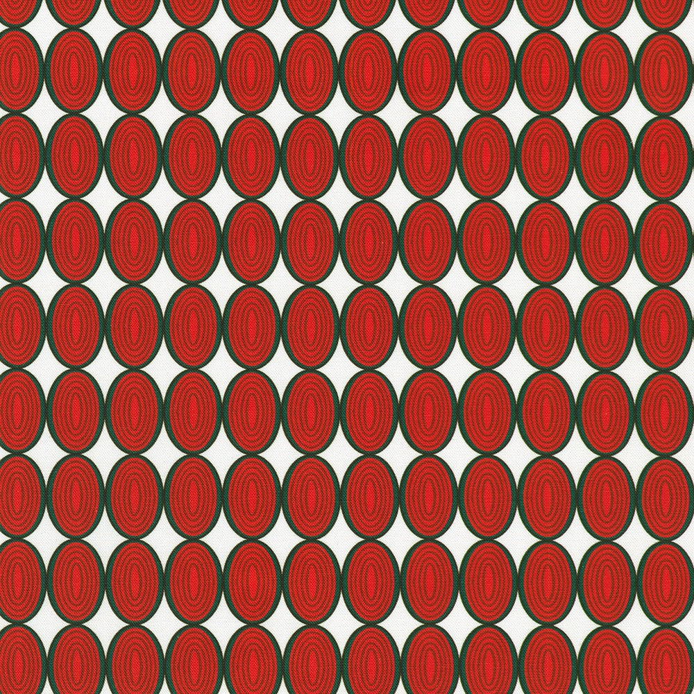 CRANBERRY Ovals by Sewing Down South from Holiday Nutcracker Collection -- Robert Kaufman