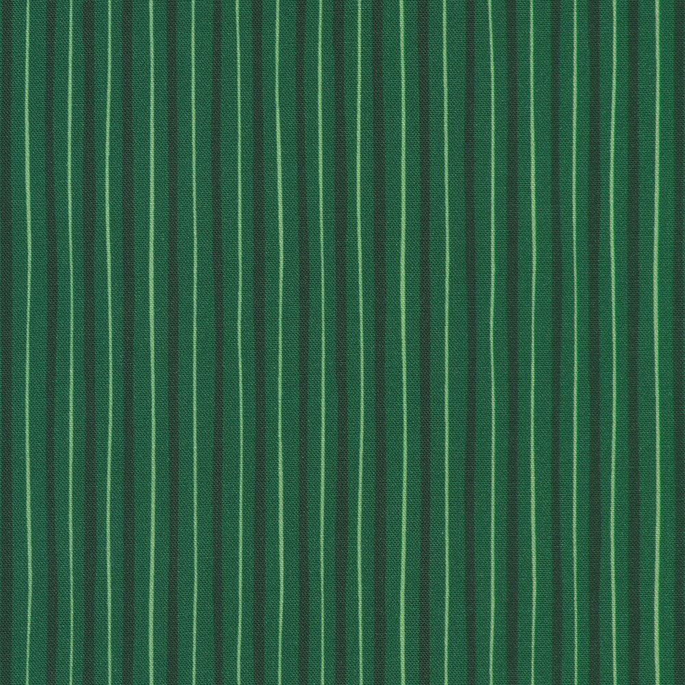 Stripes in EVERGREEN Ovals by Sewing Down South from Holiday Nutcracker Collection -- Robert Kaufman