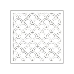 Sashiko sampler Traditional Design Seikaiha White -- Emma Creation