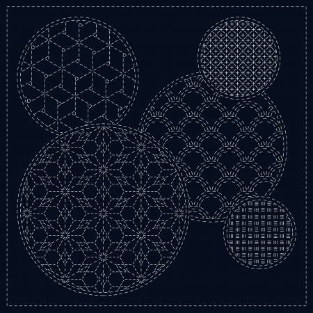 Sashiko Cloth Mixed Pattern-- QH Textiles Pty Ltd.