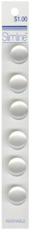 Shank Button White 1/2in 6ct -- Lansing Buttons