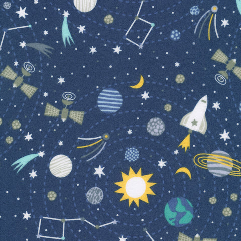 MIDNIGHT from Astrobots Flannel -- Robert Kaufman