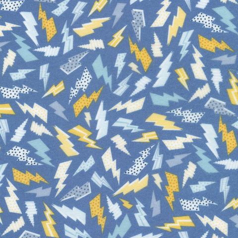 Blue Lightning Bolts from Astrobots Flannel -- Robert Kaufman