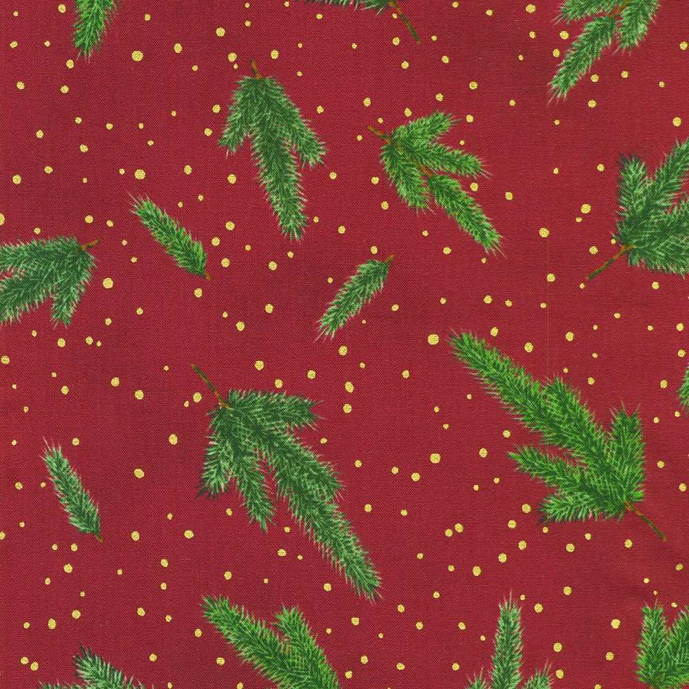 Branches in CRANBERRY from Holiday Flourish - Forest Glen -- Robert Kaufman