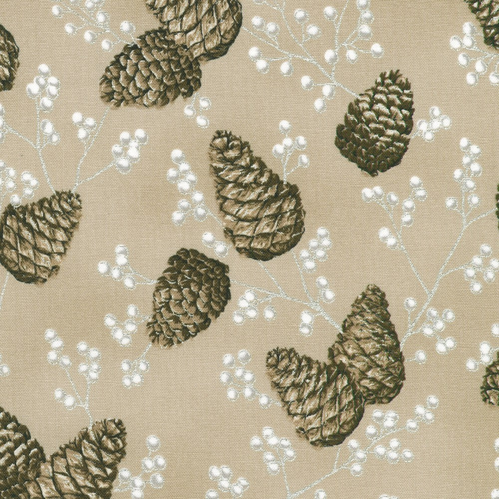 Pinecones in WHEAT from Holiday Flourish - Forest Glen -- Robert Kaufman