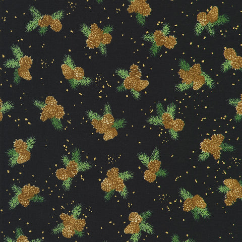Pinecones in BLACK from Holiday Flourish - Forest Glen -- Robert Kaufman
