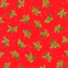 Pinecones in CRIMSON from Holiday Flourish - Forest Glen -- Robert Kaufman