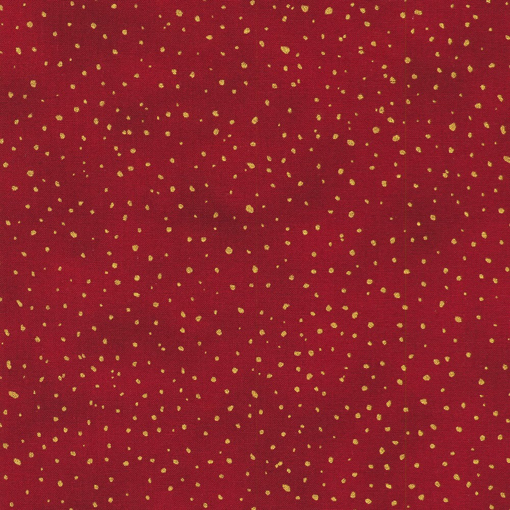 Gold Speckles in CRANBERRY from Holiday Flourish - Forest Glen -- Robert Kaufman