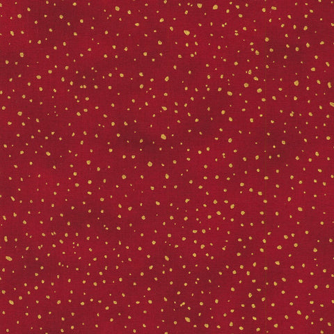 Gold Speckles in CRANBERRY from Holiday Flourish - Forest Glen -- Robert Kaufman