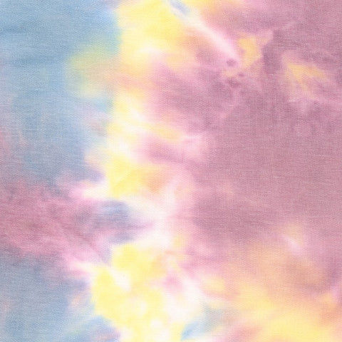 ROSE/SKY/YELLOW from Sunset Studio Collection: French Terry Tie Dye -- Robert Kaufman