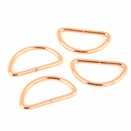 Four D-Rings 1 1/2" Rose Gold -- Sallie Tomato