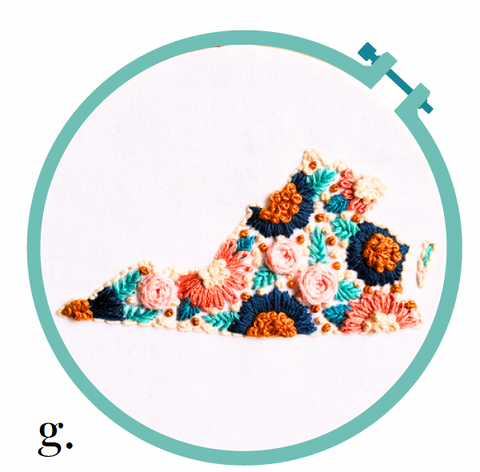 Virginia Embroidery Kit  -- Capital Stitch Co.
