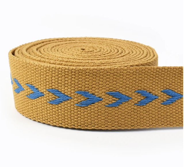 38mm  Webbing Mustard with Blue Arrows