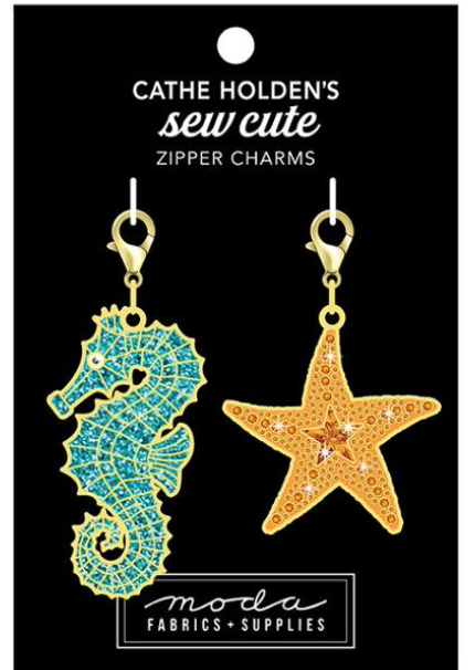 Cathe Holden Zipper Pulls 2ct  Sea Horse Star -- Moda Fabrics
