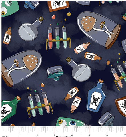 Bubble Brew in Navy -- Spellbound by Marin Sutton -- Benartex Fabrics