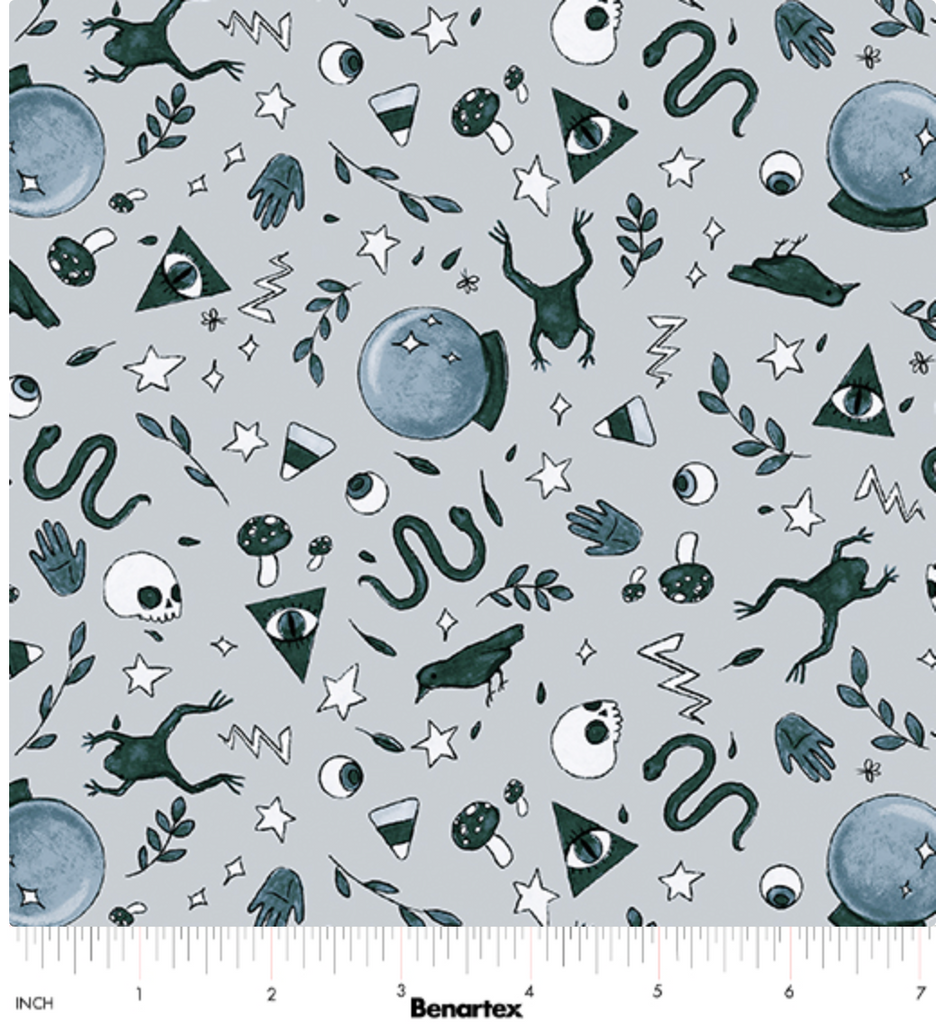 Eye of Newt in Blue -- Spellbound by Marin Sutton -- Benartex Fabrics
