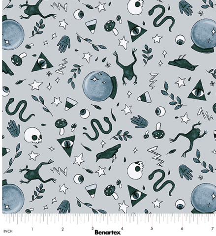 Eye of Newt in Blue -- Spellbound by Marin Sutton -- Benartex Fabrics