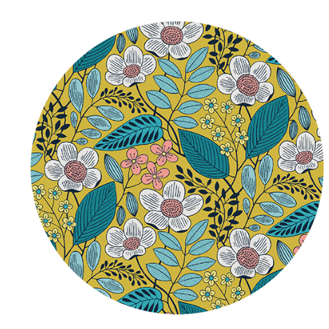 Olivia in Yellow -- Blooming 2 by WOLFF PAPER -- Benartex Fabrics