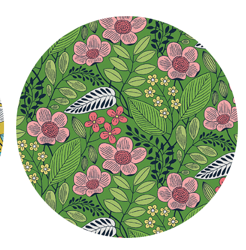 Olivia in Green -- Blooming 2 by WOLFF PAPER -- Benartex Fabrics