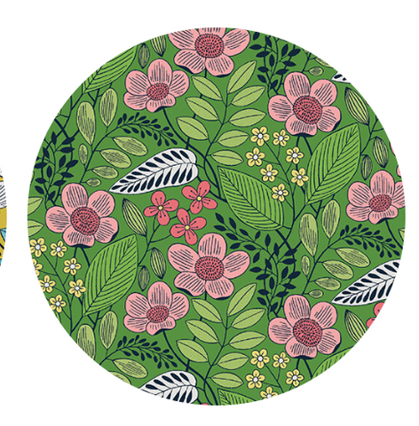 Olivia in Green -- Blooming 2 by WOLFF PAPER -- Benartex Fabrics