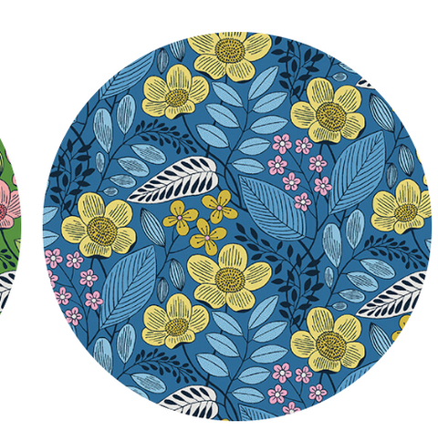 Olivia in Blue -- Blooming 2 by WOLFF PAPER -- Benartex Fabrics