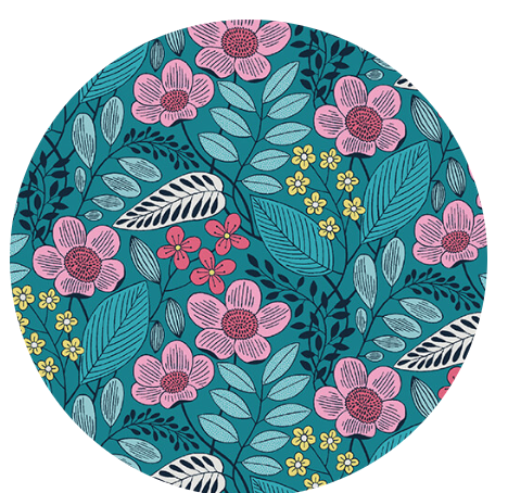 Olivia in Teal -- Blooming 2 by WOLFF PAPER -- Benartex Fabrics