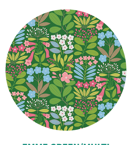 Emme in Green -- Blooming 2 by WOLFF PAPER -- Benartex Fabrics