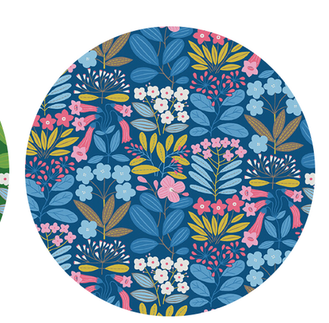 Emme in Blue -- Blooming 2 by WOLFF PAPER -- Benartex Fabrics