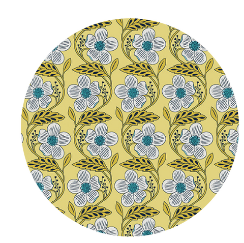 Dora in Yellow -- Blooming 2 by WOLFF PAPER -- Benartex Fabrics