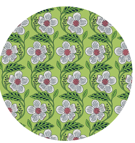 Dora in Green -- Blooming 2 by WOLFF PAPER -- Benartex Fabrics