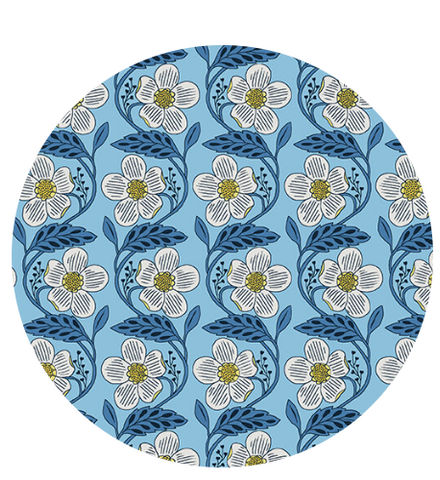 Dora in Sky -- Blooming 2 by WOLFF PAPER -- Benartex Fabrics