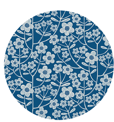 Brynn in Blue -- Blooming 2 by WOLFF PAPER -- Benartex Fabrics