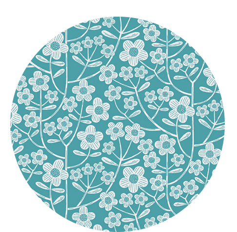 Brynn in Turquoise -- Blooming 2 by WOLFF PAPER -- Benartex Fabrics