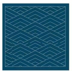 Sashiko Sampler Hishi-seikaiha Navy -- Emma Creation